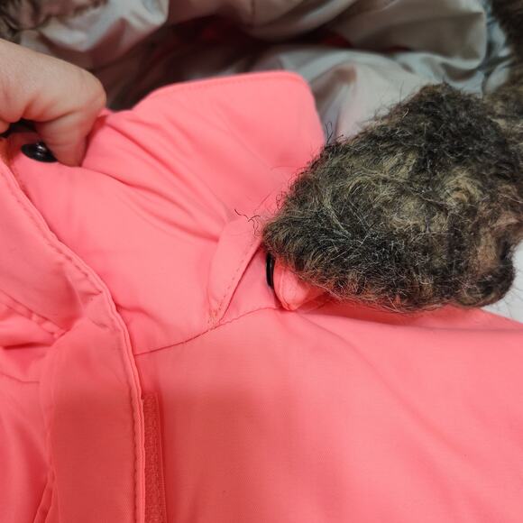 Columbia Puffer Jacket Womens Medium Neon Pink Florescent Hood Coral Pink - Picture 6 of 16